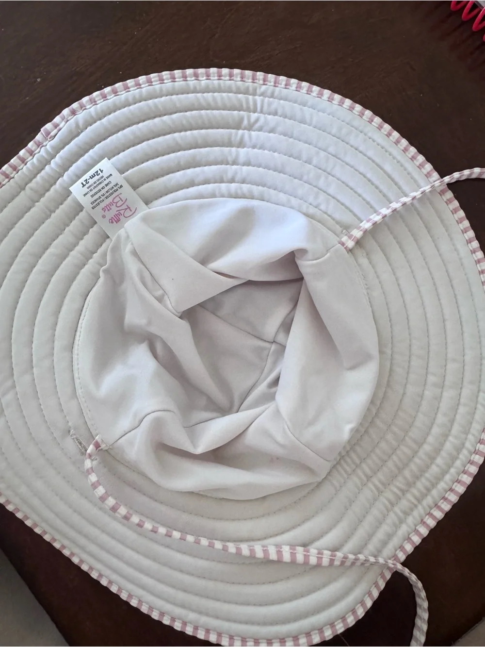 Ruffle Butts Pink and White Striped Sun Hat
